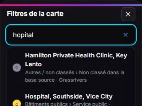 Carte de Leonida — la recherche de lieux