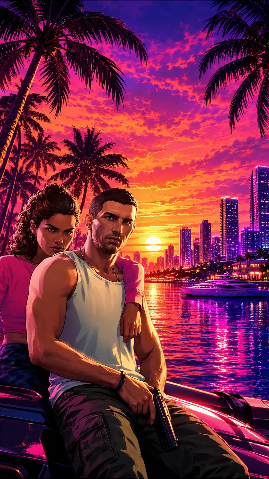 Bannière GTA6Modding — Jason et Lucia (format portrait)