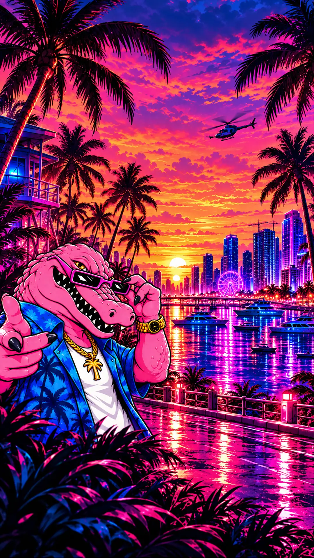Bannière GTA6Modding — Vice, la mascotte (format portrait)