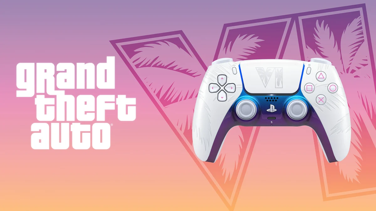 Manette Sony DualSense PS5 en édition limitée Grand Theft Auto VI, coloris blanc