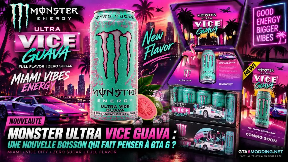 Monster Ultra Vice Guava : la boisson aux airs de GTA 6 arrive en rayon, sans Rockstar