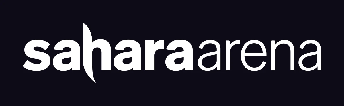 Logo Sahara Arena en blanc sur fond sombre