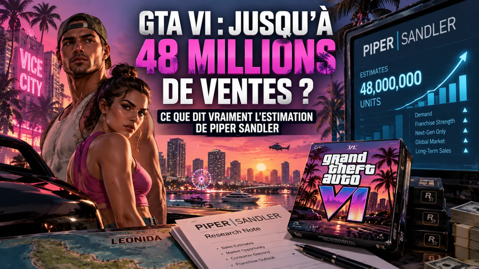 GTA VI : jusqu'à 48 millions de ventes ? Ce que dit vraiment l'estimation de Piper Sandler